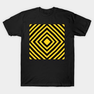 HIGHLY Visible Yellow and Black Line Kaleidoscope pattern (Seamless) 4 T-Shirt